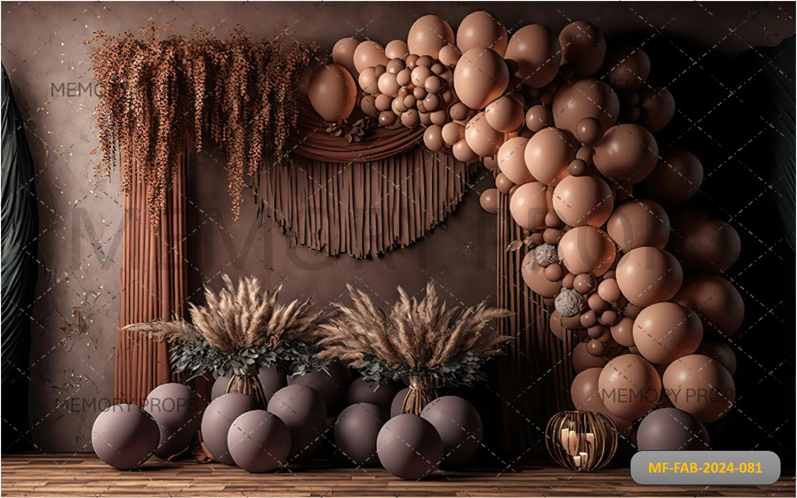 BOHO COFFEE RETRO BALLOON - BABY PRINTED BACKDROPS