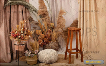 BOHO DRIED PAMPAS GRASS - PRINTED BACKDROPS