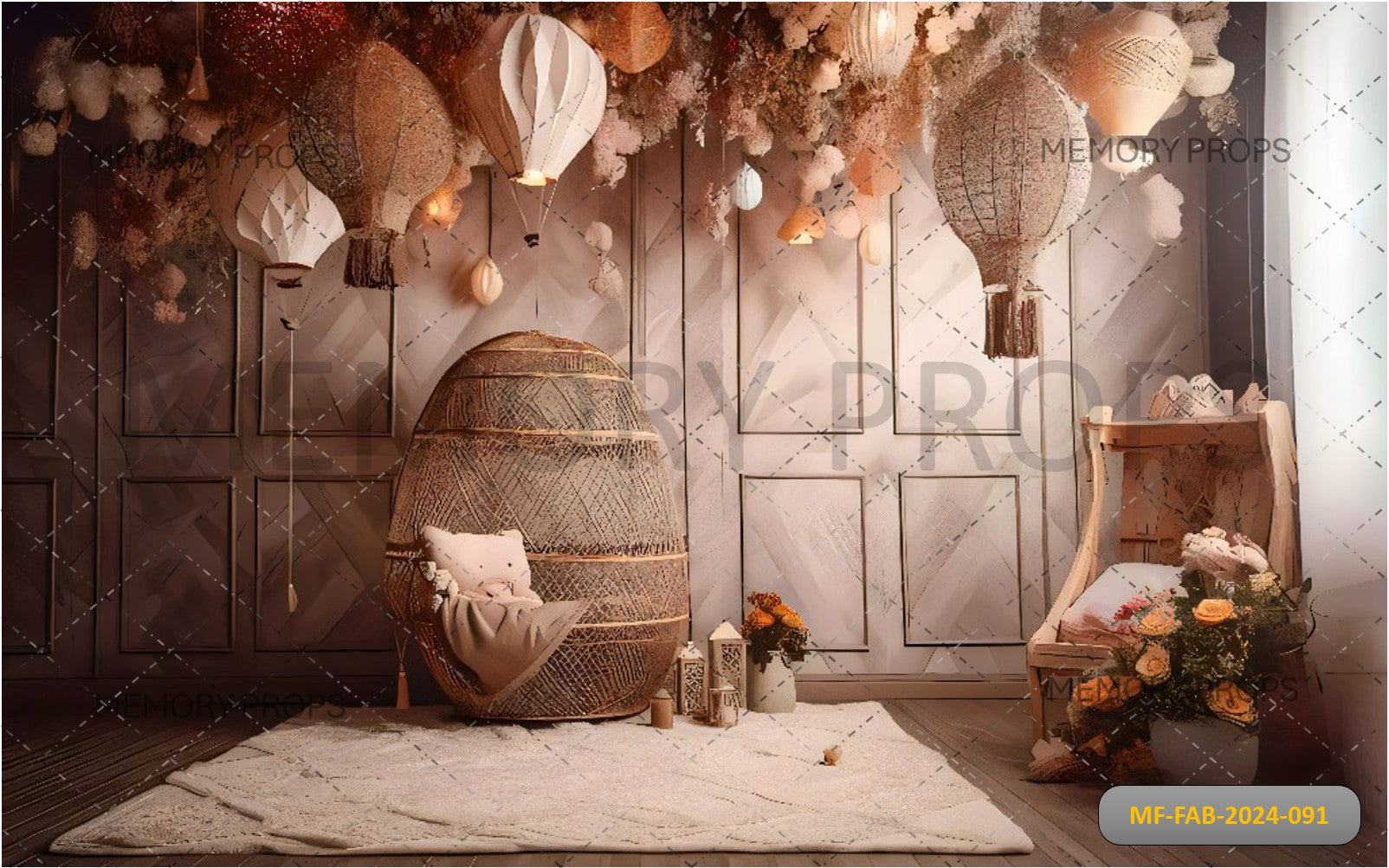 ROOM WITH CHAIR AND BASKET - PRINTED BACKDROPS