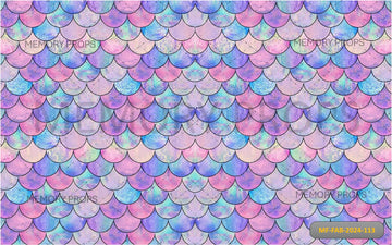 COLOURFUL MERMAID SCALE SEAMLESS - PRINTED BACKDROPS