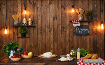 WOODEN KITCHEN INTERIOR - PRINTED BACKDROPS