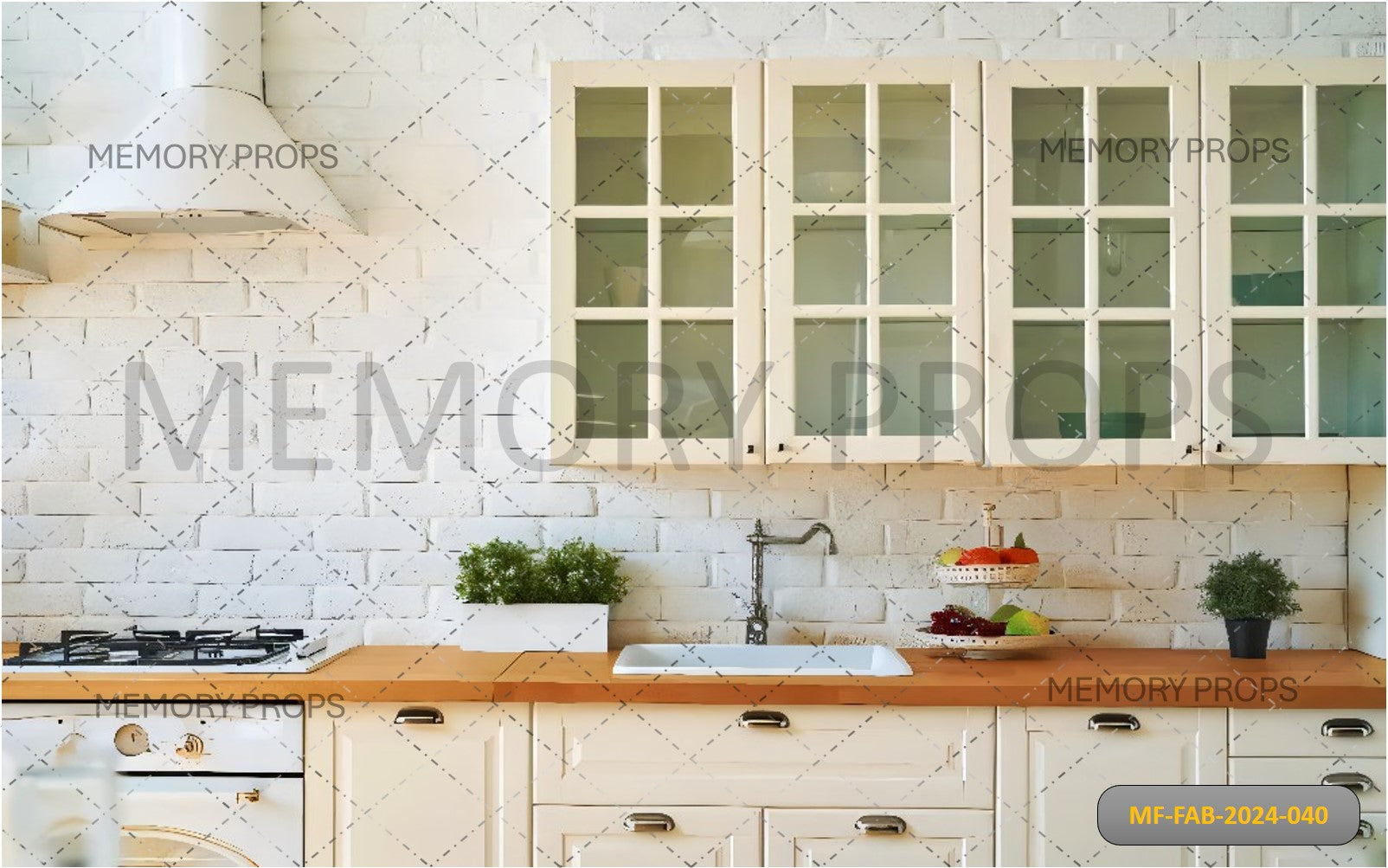 KITCHEN INTERIRO WITH UTENSILS - PRINTED BACKDROPS