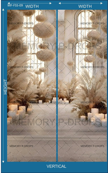 WHITE BOHO FLORAL VERTICAL JOINT BACKDROPS