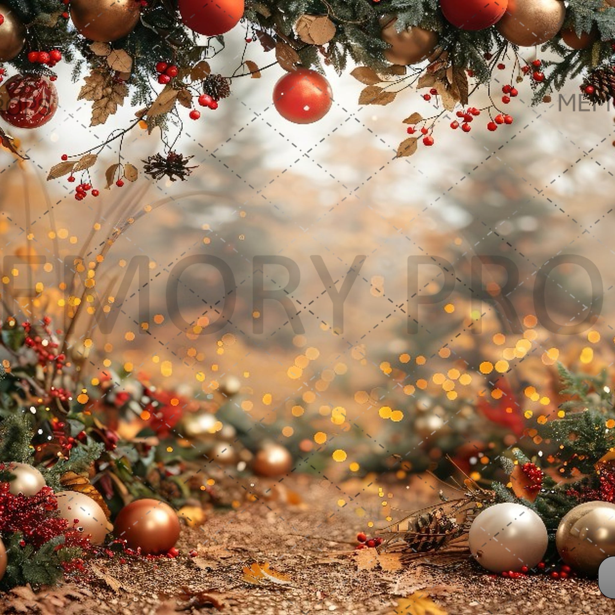 CHRISTMAS TREES BOKEH - PRINTED BACKDROPS