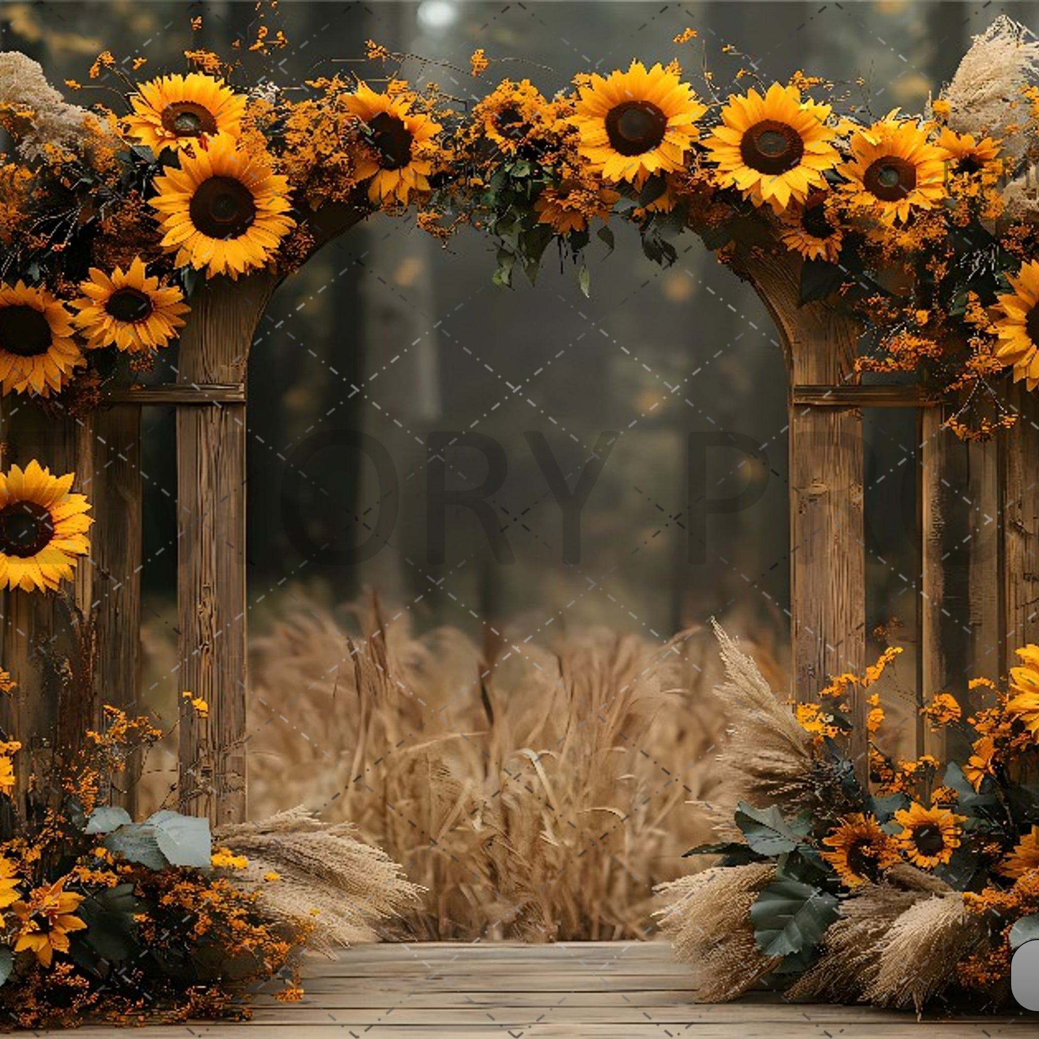 SUN FLOWER ARCH - PRINTED BACKDROPS