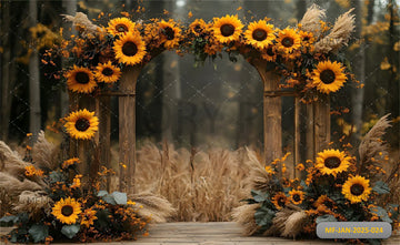 SUN FLOWER ARCH - PRINTED BACKDROPS