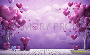 ELEGANTLY ARRANGED PINK HEARTS HEART-PRINTED BACKDROP