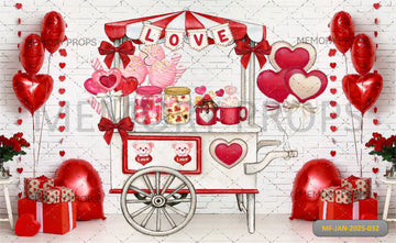 VALENTINES DAY CANDY STAND LOVE - PRINTED BACKDROPS