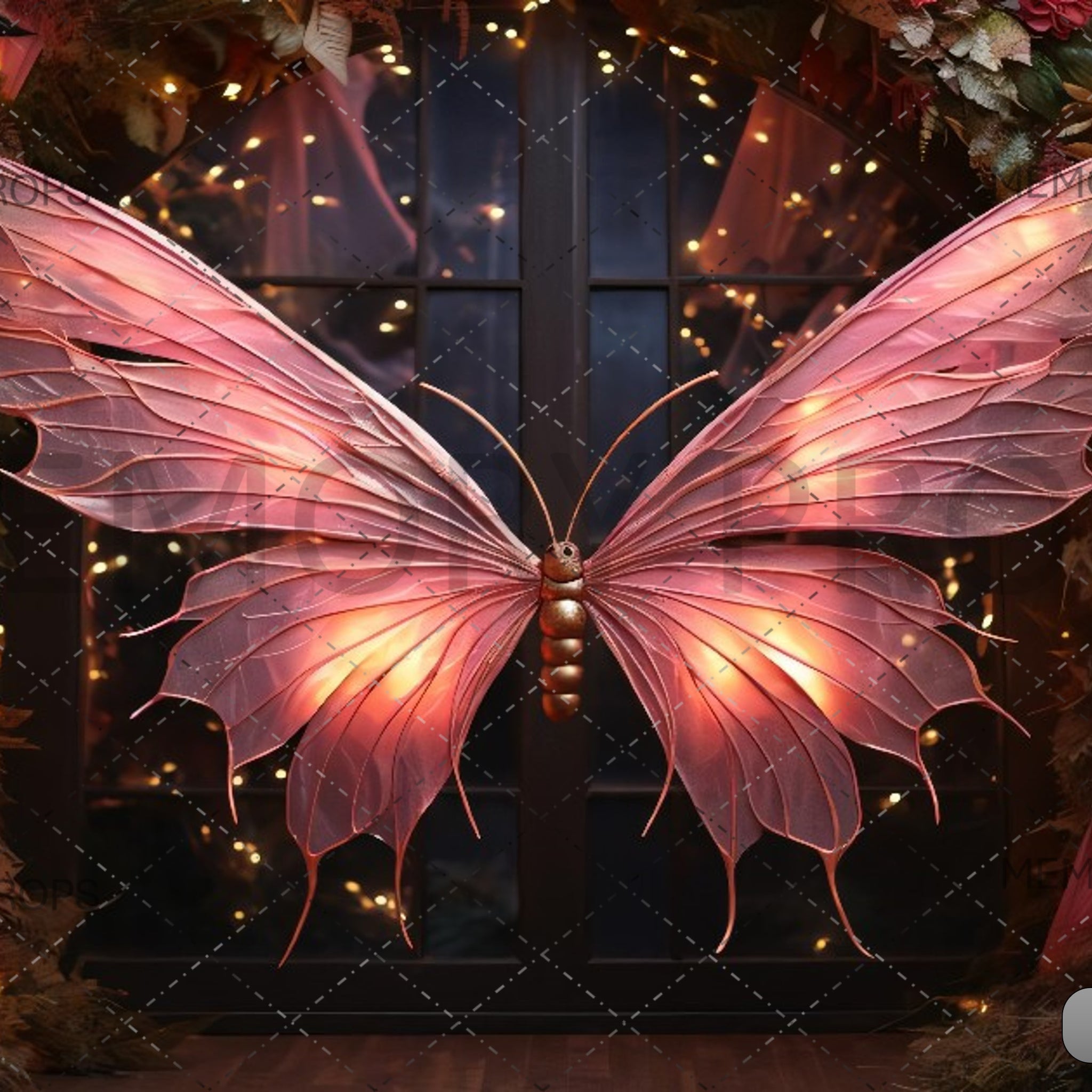 BUTTERFLY DECORATION ON THE FLOOR - PRINTED BACKDROPS