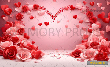 RED AND WHITE VALENTINE-PRINTED BACKDROPS