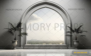 RAMADAN THEME PODIUM STAGE MOCKUP - PRINTED BACKDROPS