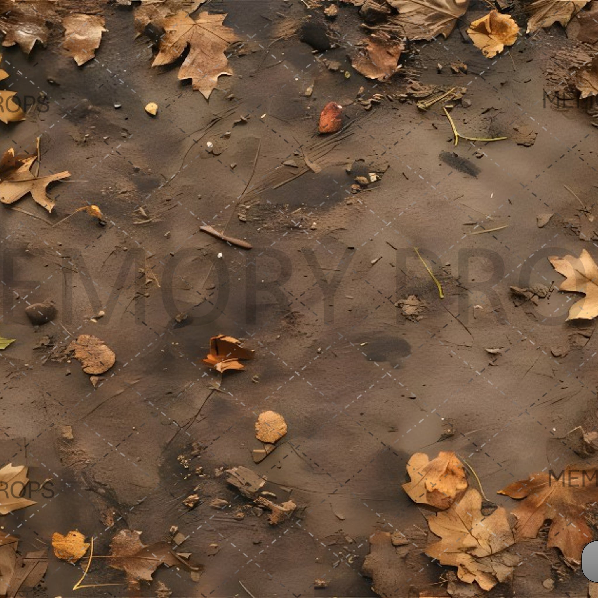 WITHERED MAPLE LEAVES MUD FLOOR - PRINTED BACKDROPS