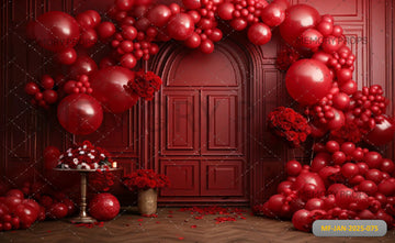 VALENTINE RED ARCH DOOR - PRINTED BCKDROPS