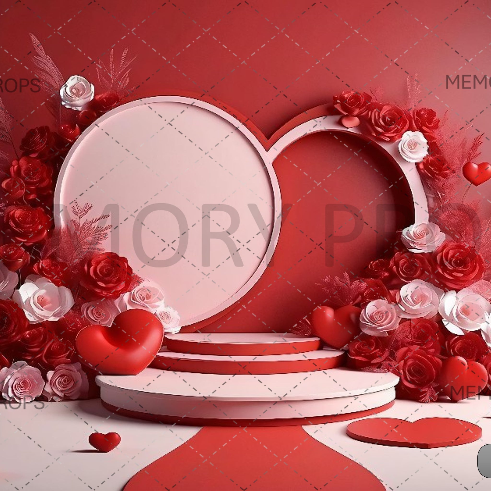 VALENTINES DAY RED SCENE - PRINTED BACKDROPS