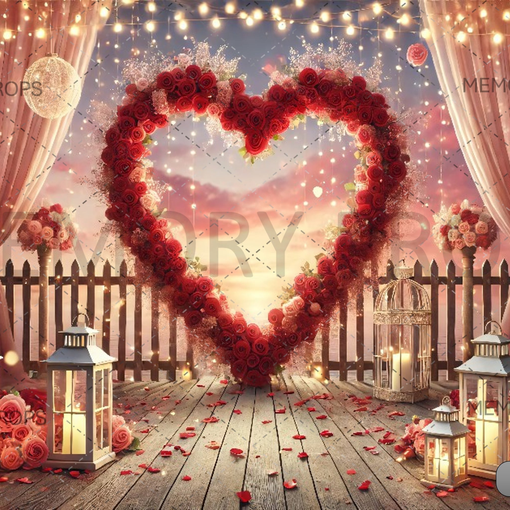 BLURRED VALENTINES DAY - PRINTED BACKDROPS