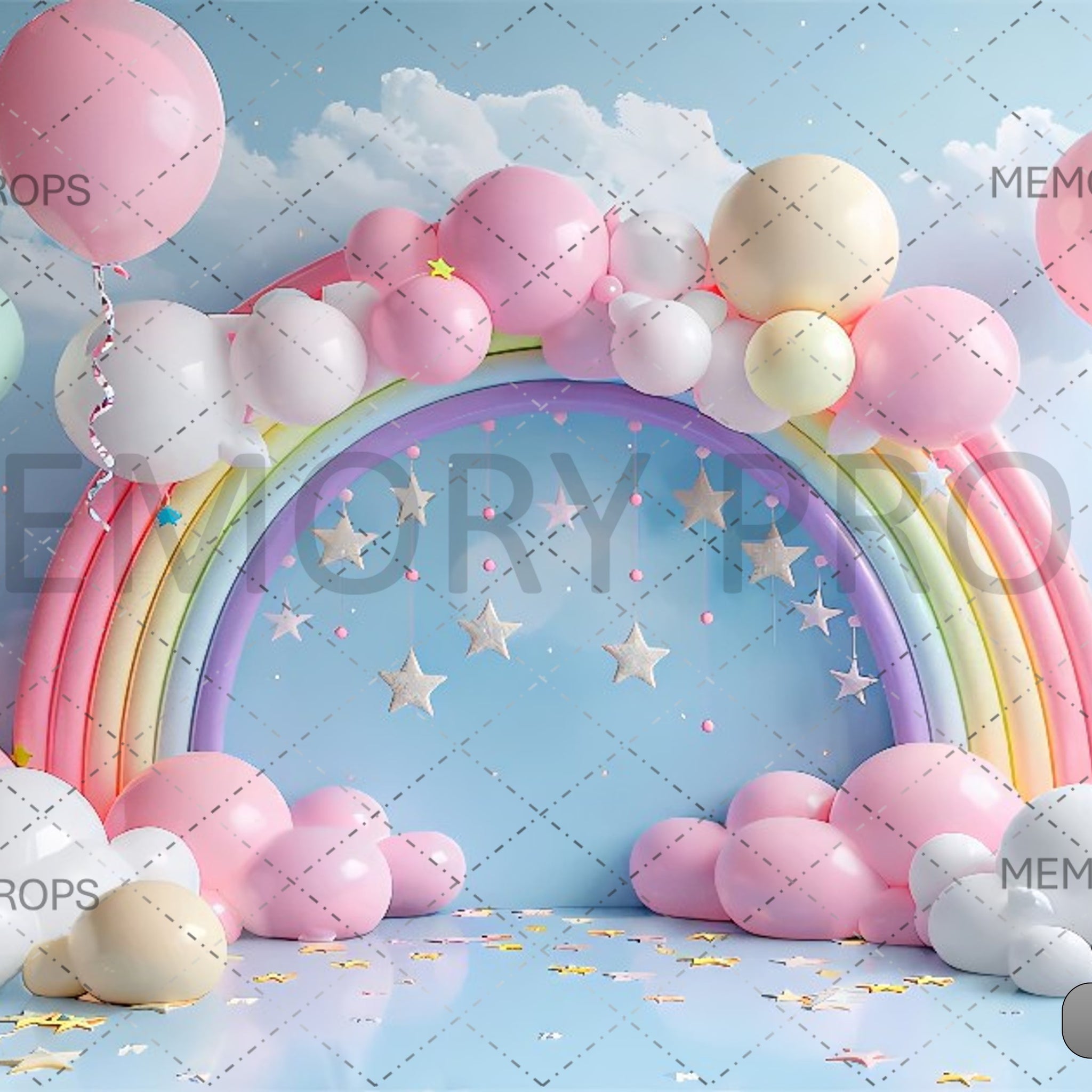 A RAINBOW SHAPED ARCH GENERATIVE - PRINTED BACKDROPS