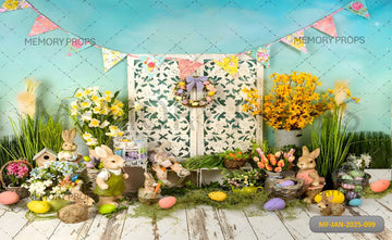 SPRING GARDEN BUNNY DECOR - PRINTED BACKDROPS