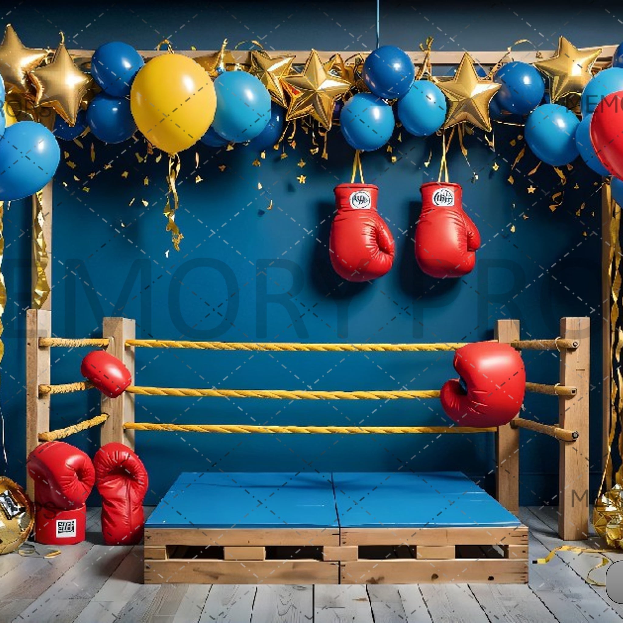 BOXING RING THEME - PRINTED BACKDROPS