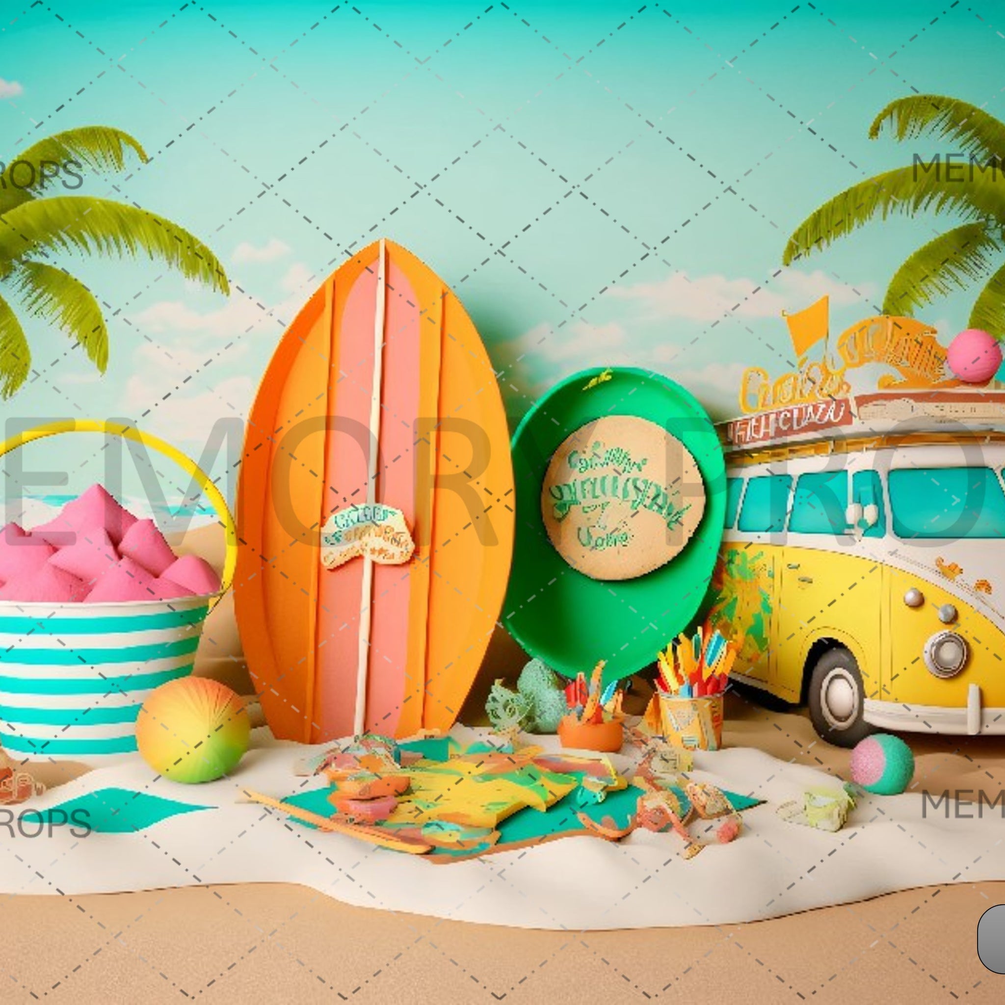 BEACH VACCA THEME - PRINTED BACKDROPS