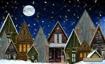 STARRY NIGHT OVER VILLAGE - PRINTED BACKDROPS