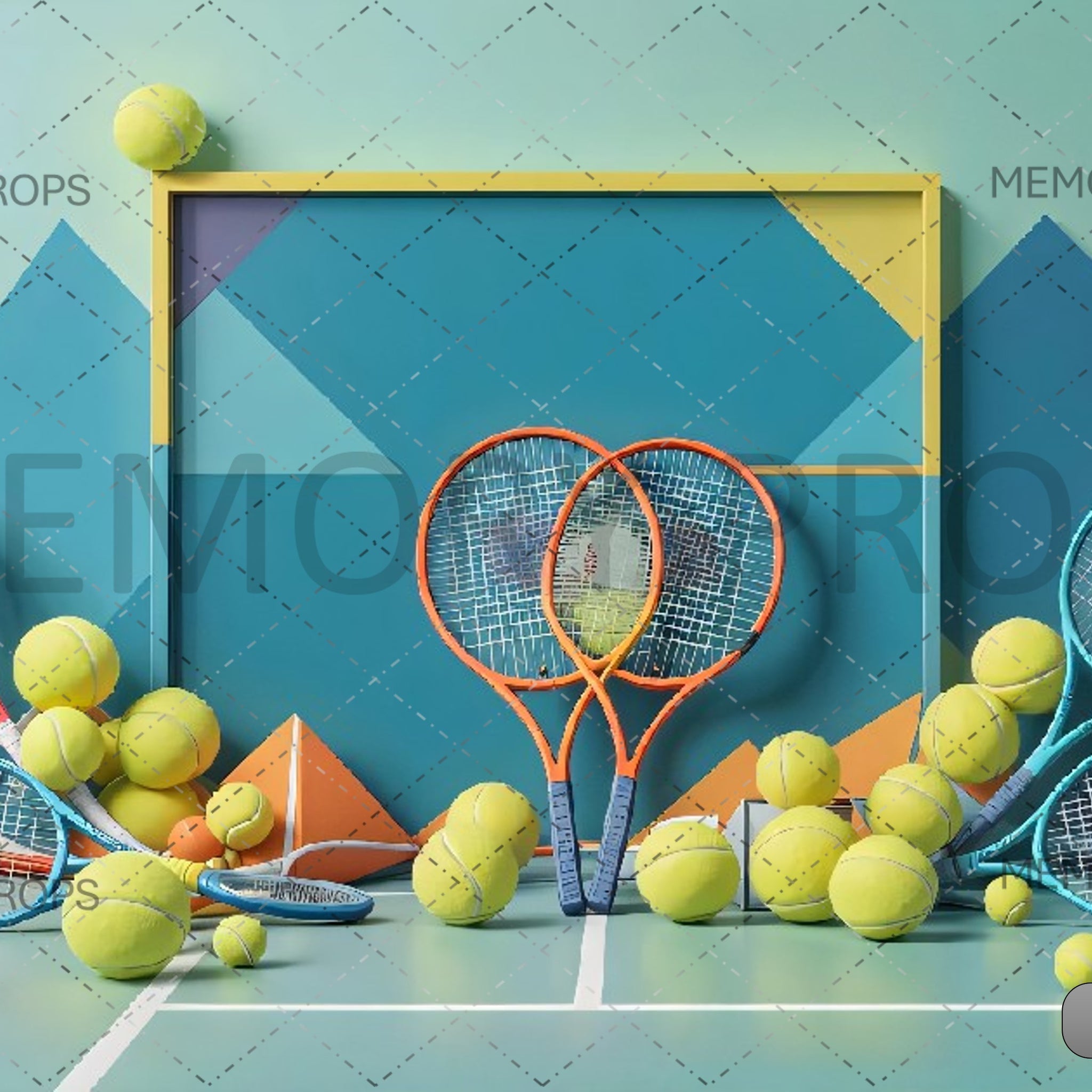 A TENNIS BALL THEME - PRINTED BACKDROPS