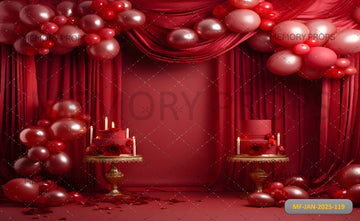 VALENTINES RED DRAPE - PRINTED BACKDROPS