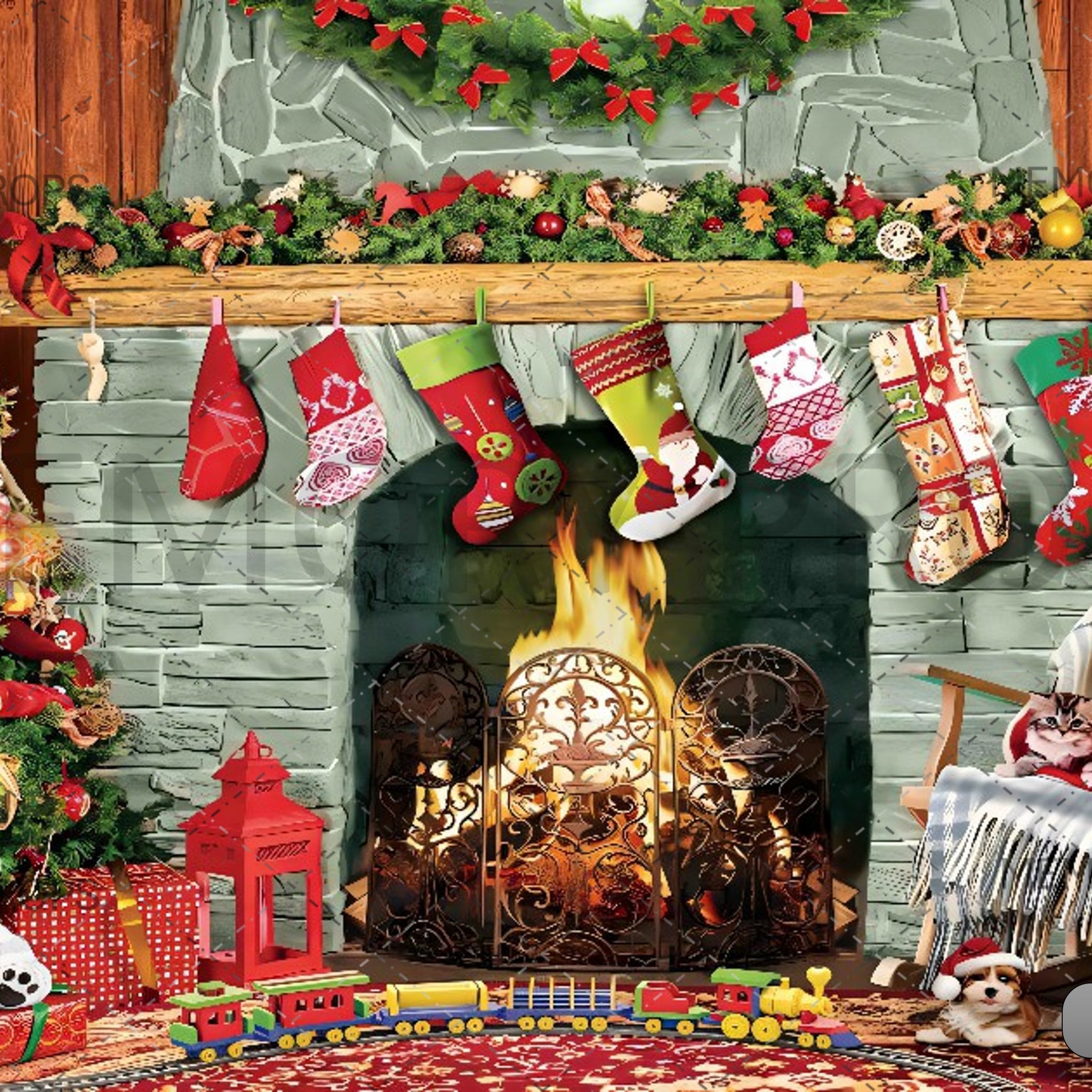 CHRISTMAS WALL HANGING HOME- PRINTED BACKDROPS