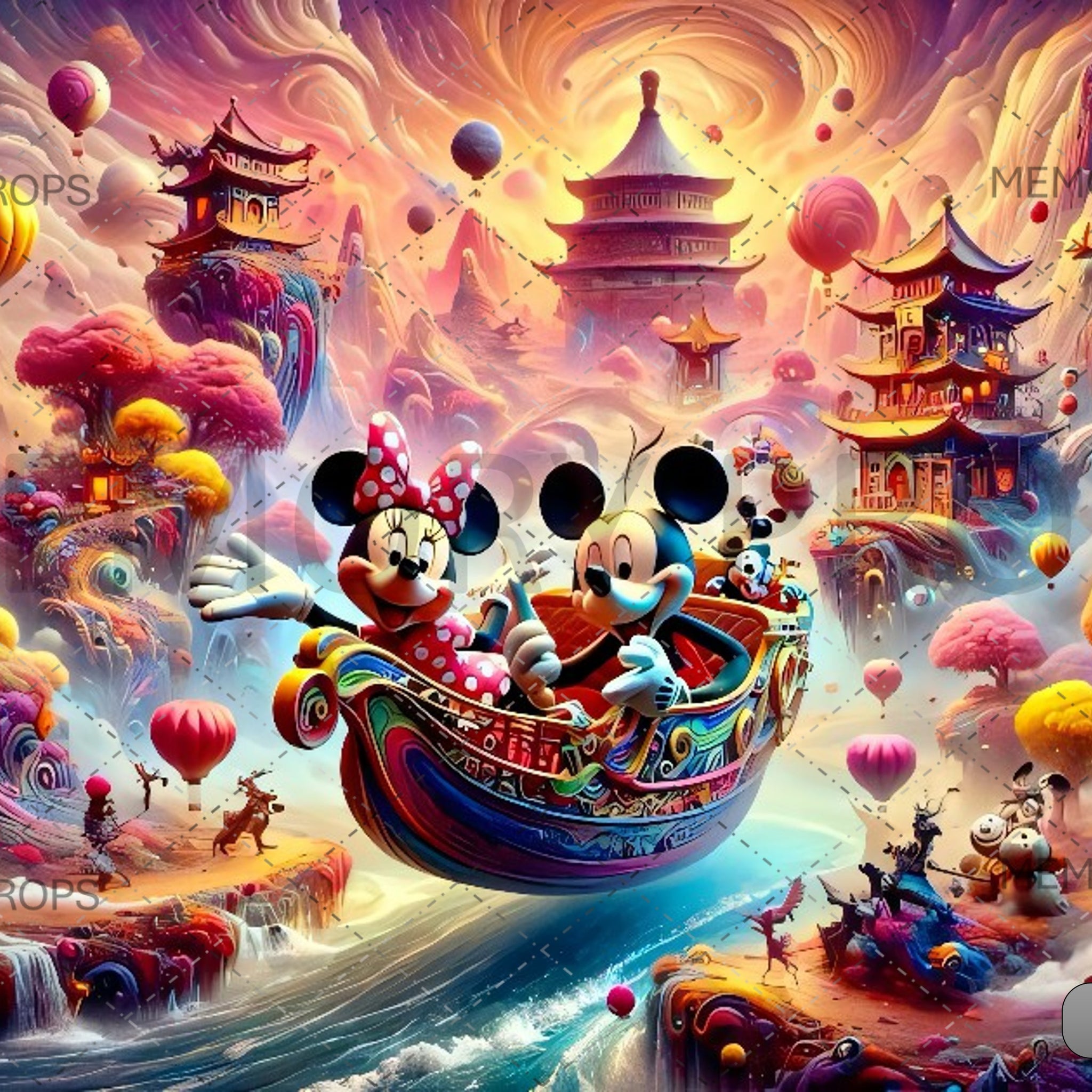 MICKEY EARS WATER COLOUR SPLASH - PRINTED BACKDROPS