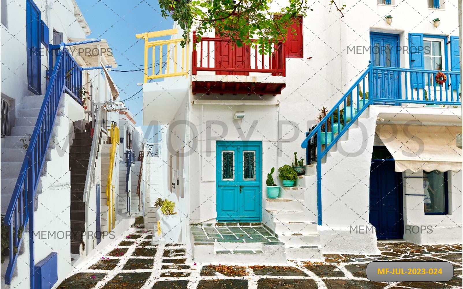 GREEK ISLAND HOUSES - BABY PRINTED BACKDROPS