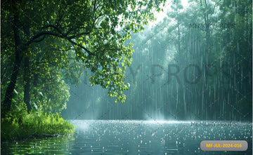 RAIN FALL ON RIVER - BABY PRINTED BACKDROPS