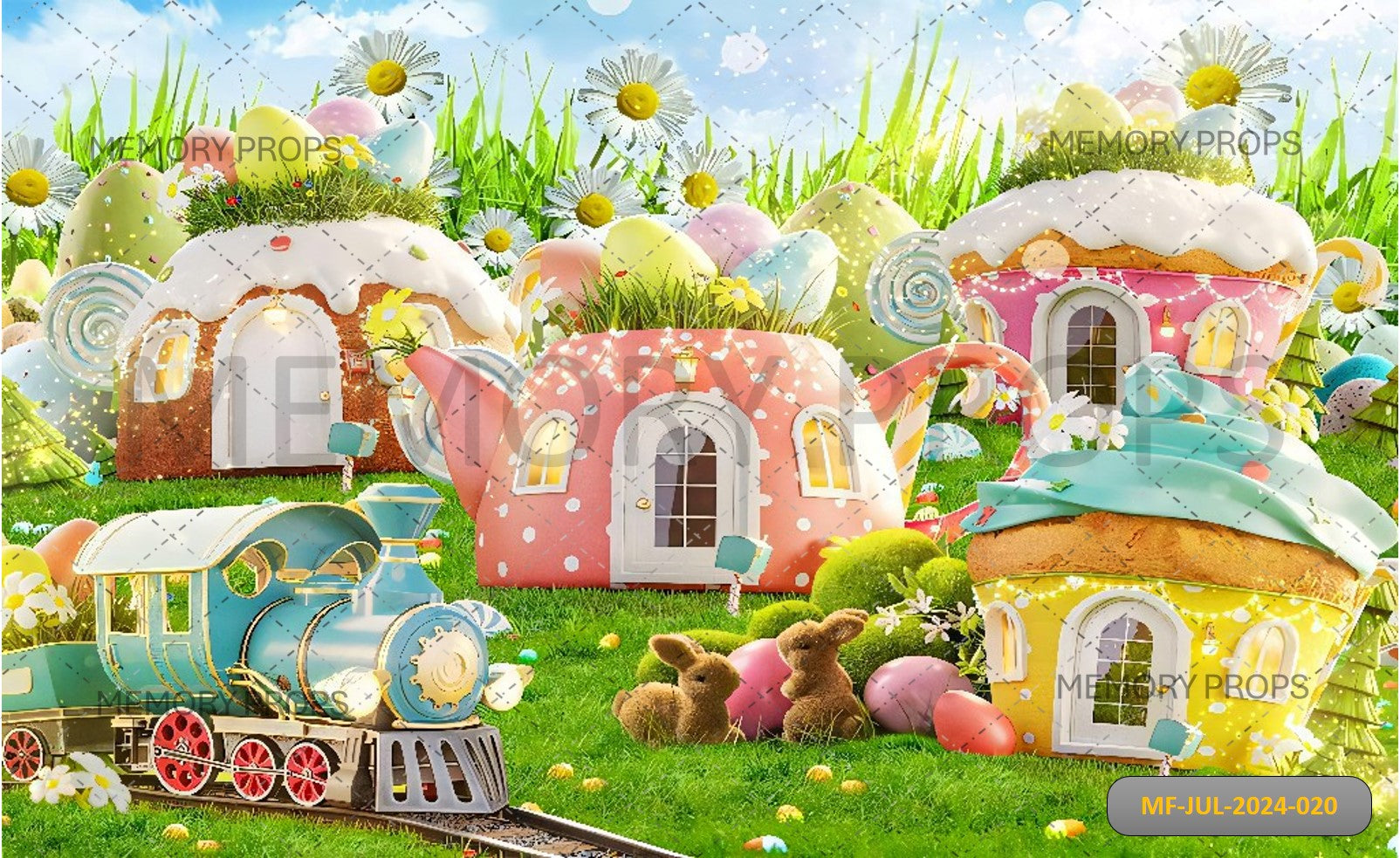 EASTER TEAPOT CANDYLAND - BABY PRINTED BACKDROPS