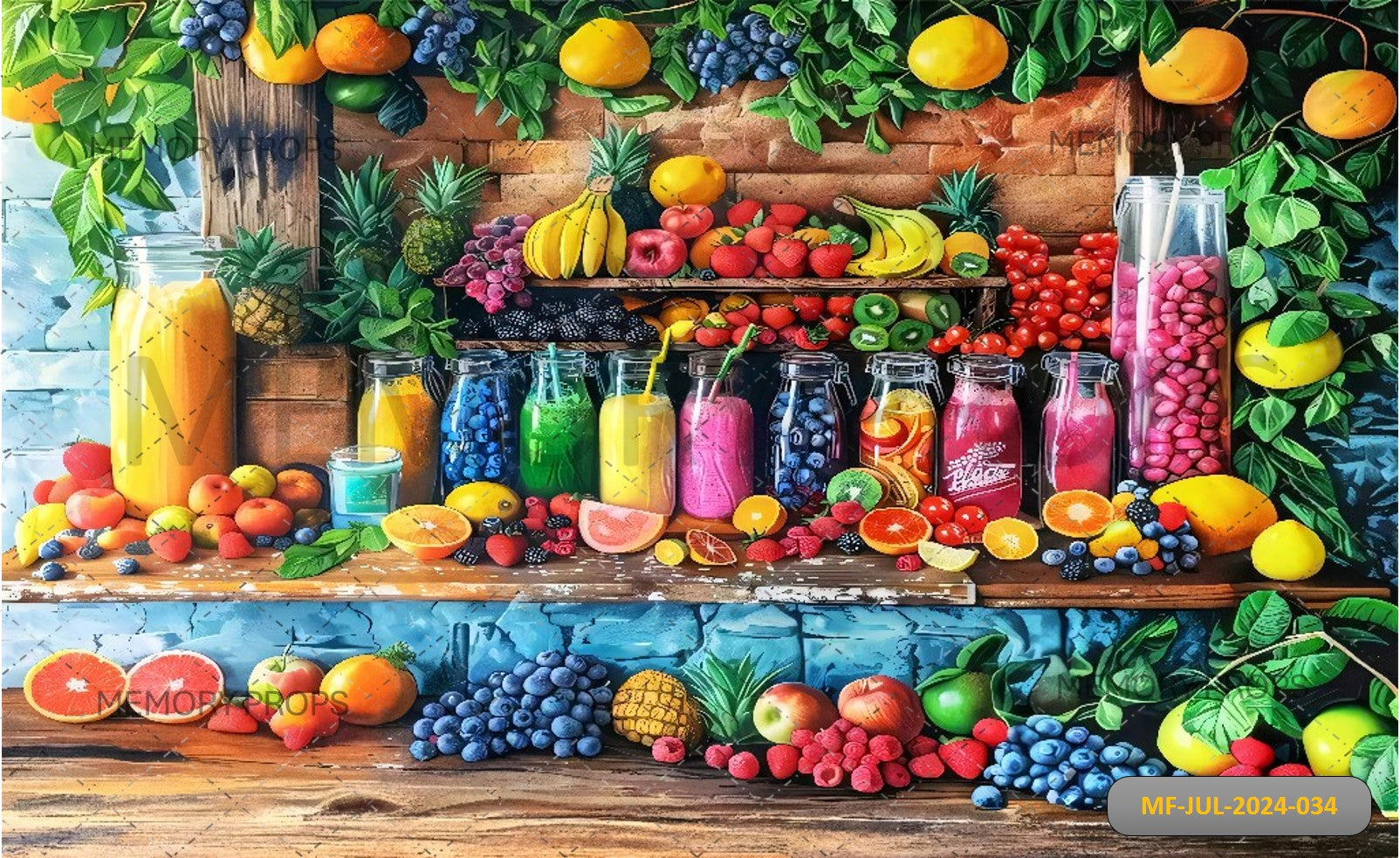 COLOURFUL FRUIT SHOP - BABY PRINTED BACKDROPS