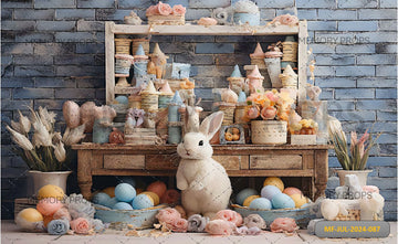 EASTER BUNNY EGGS - BABY PRINTED BACKDROPS