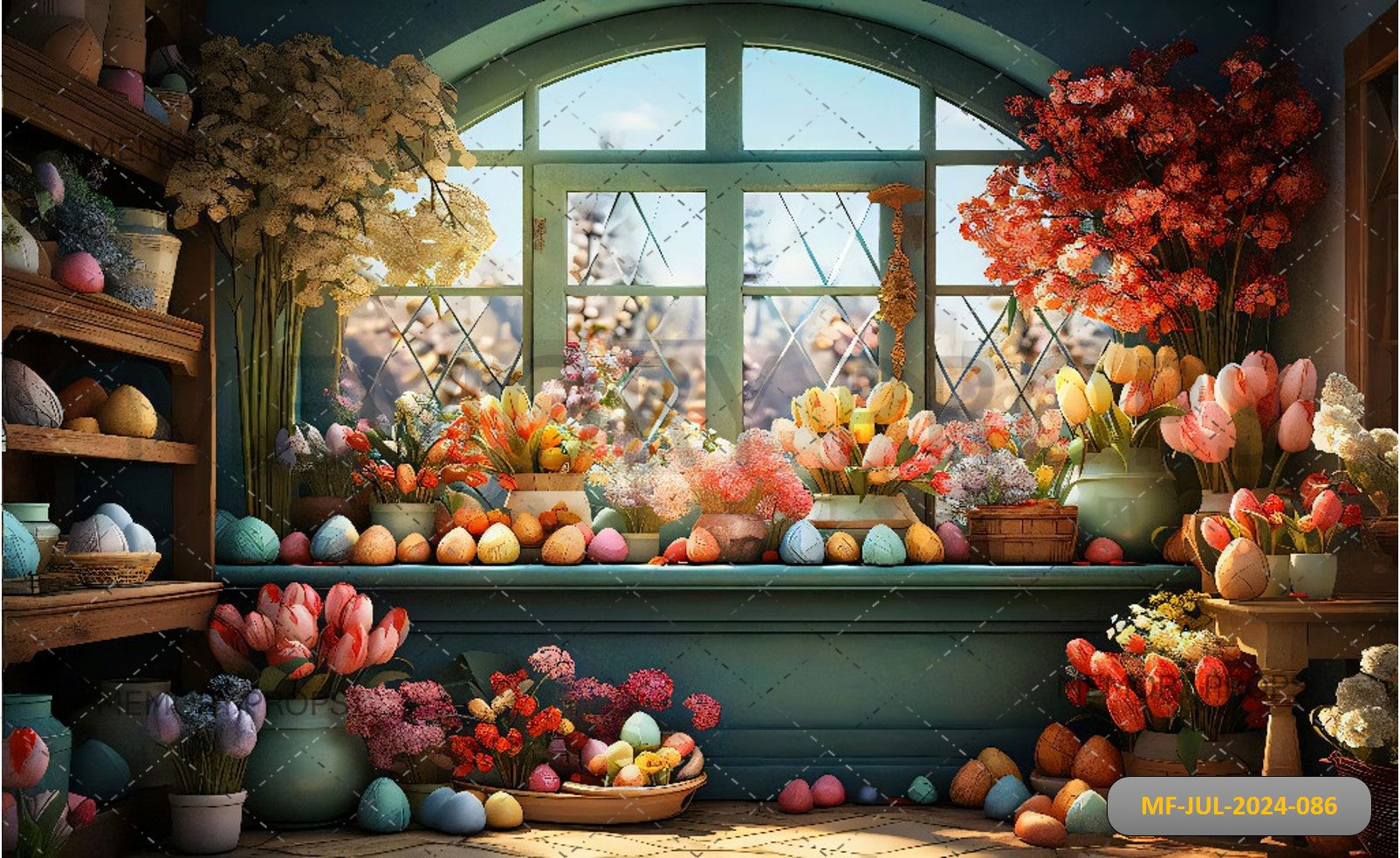 SPRING EASTER SUN WINDOW - BABY PRINTED BACKDROPS