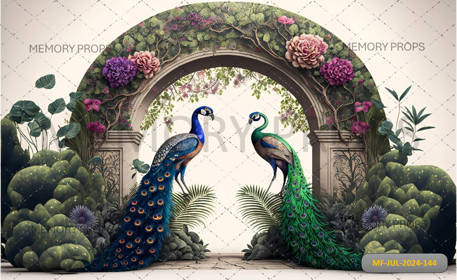 TROPICAL PEACOCK FOR JANMASHTAMI - BABY PRINTED BACKDROPS