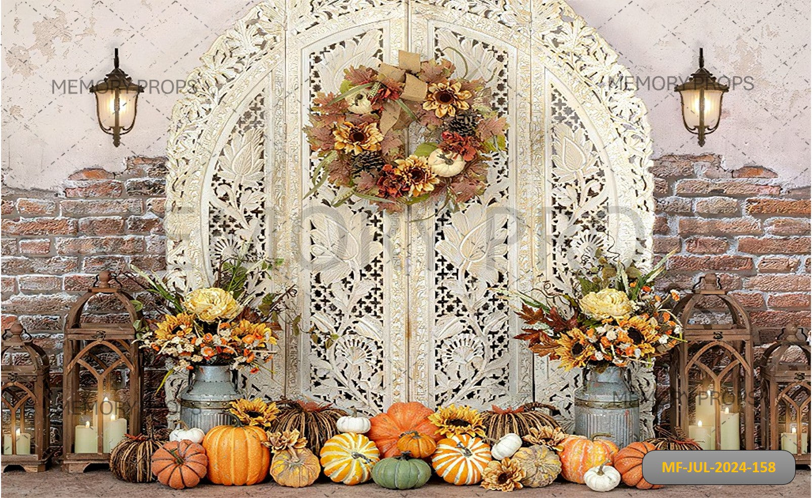 BOHO AUTUMN PUMPKIN - BABY PRINTED BACKDROPS