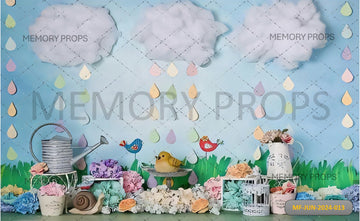 APRIL SHOWERS BRING MAY FLOWERS - BABY PRINTED BACKDROPS