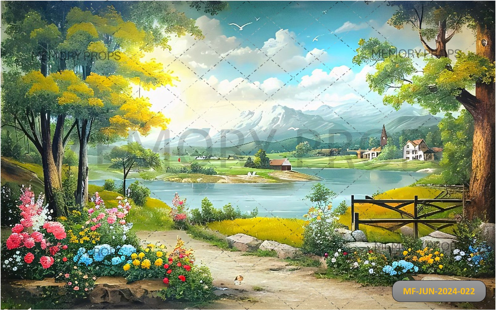 LANDSCAPE MOUNTAIN LAKE - BABY PRINTED BACKDROPS