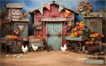 HEN FARM HOUSE - PRINTED BACKDROPS