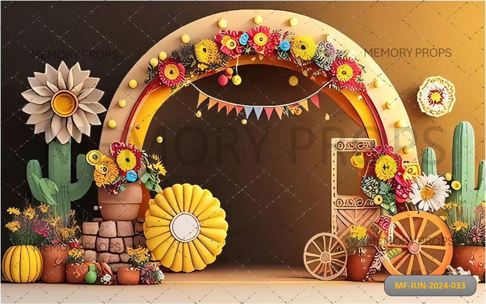 PASTEL COLOURFUL ARCH FLOWERS - PRINTED BACKDROPS