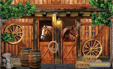 WESTERN WILD STABLE - PRINTED BACKDROPS