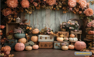 PUMPKINS WITH FLOWER - PRINTED BACKDROPS