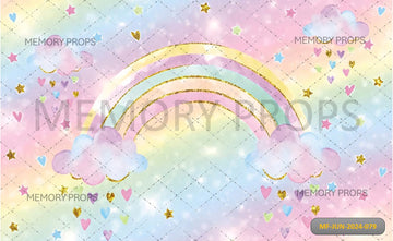 MOCSICKA RAINBOW AND LITTLE STARS - PRINTED BACKDROPS