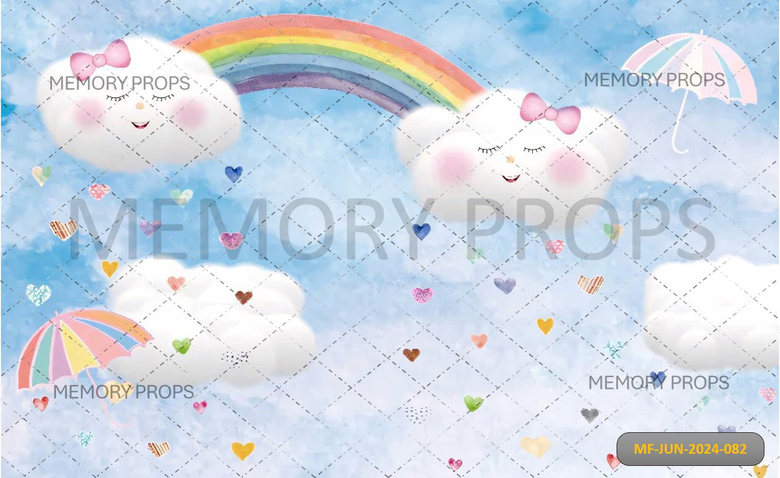 CUTE RAINBOW CARTOON - PRINTED BACKDROPS