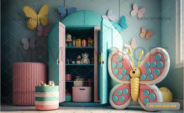 COLORFUL KID'S ROOM WITH BUTTERFLY - BABY PRINTED BACKDROPS