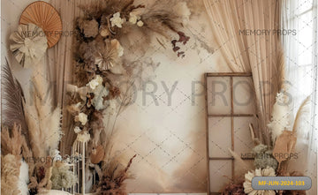 BOHO BEIGE FLORAL - PRINTED BACKDROPS