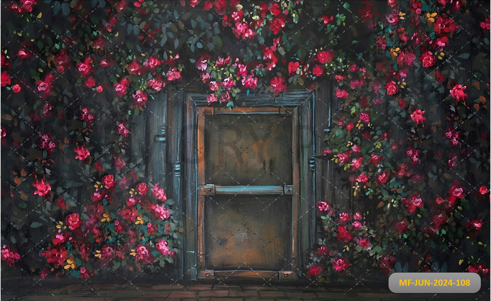 DOOR WITH ROSES ON - PRINTED BACKDROPS