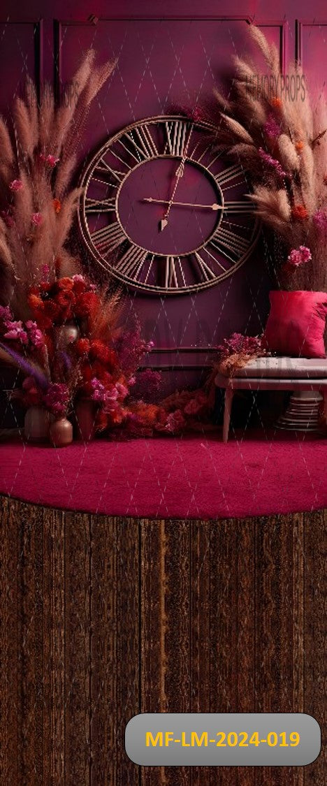 BOHO CLOCK AND BLOOMING - PRINTED BACKDROPS