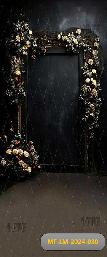 BROWN FLORAL BALCK WALL - PRINTED BACKDROPS