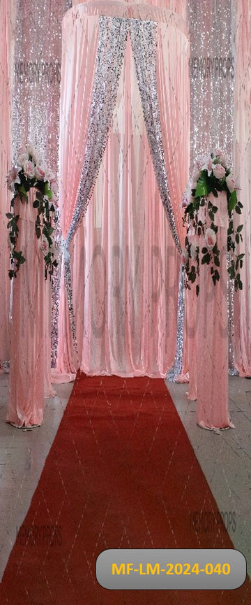 PINK AND SILVER CURTAIN - PRINTED BACKDROPS